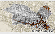 Physical 3D Map of Tewo, shaded relief outside