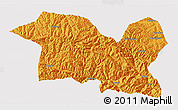 Political 3D Map of Tewo, cropped outside