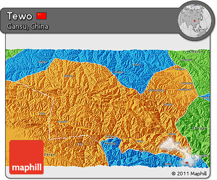 Political 3D Map of Tewo