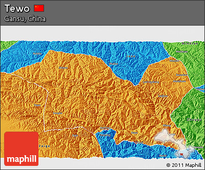 Political 3D Map of Tewo