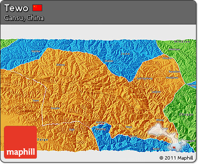 Political 3D Map of Tewo