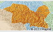 Political 3D Map of Tewo, lighten