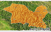Political 3D Map of Tewo, satellite outside