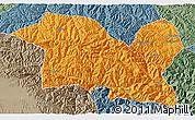 Political 3D Map of Tewo, semi-desaturated