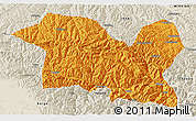 Political 3D Map of Tewo, shaded relief outside