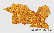 Political 3D Map of Tewo, single color outside
