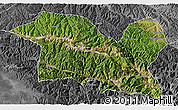 Satellite 3D Map of Tewo, desaturated