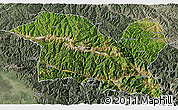 Satellite 3D Map of Tewo, semi-desaturated