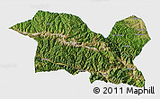Satellite 3D Map of Tewo, single color outside