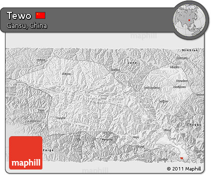 Silver Style 3D Map of Tewo