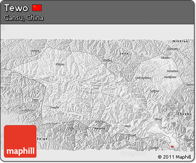 Silver Style 3D Map of Tewo