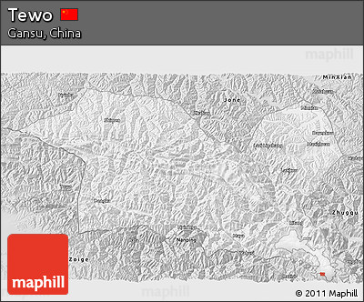 Silver Style 3D Map of Tewo