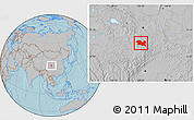Gray Location Map of Tewo, hill shading