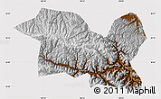 Physical Map of Tewo, cropped outside