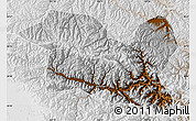 Physical Map of Tewo, lighten