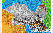 Physical Map of Tewo, political outside