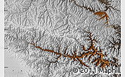 Physical Map of Tewo, semi-desaturated