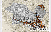 Physical Map of Tewo, shaded relief outside