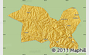 Savanna Style Map of Tewo, single color outside