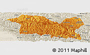Political Panoramic Map of Tewo, shaded relief outside
