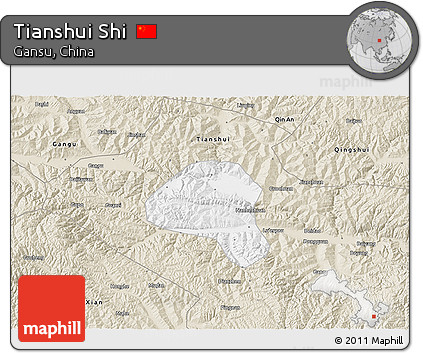 Classic Style 3D Map of Tianshui Shi