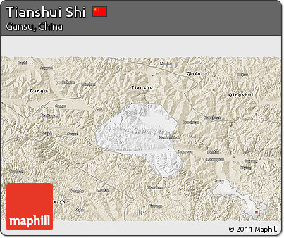 Classic Style 3D Map of Tianshui Shi