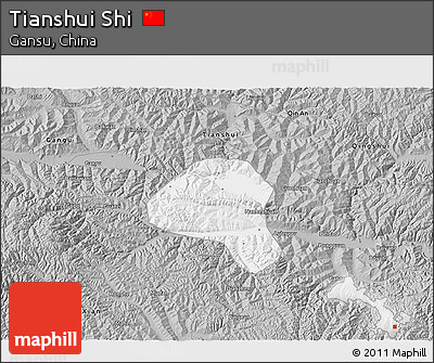Gray 3D Map of Tianshui Shi