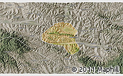 Satellite 3D Map of Tianshui Shi, semi-desaturated