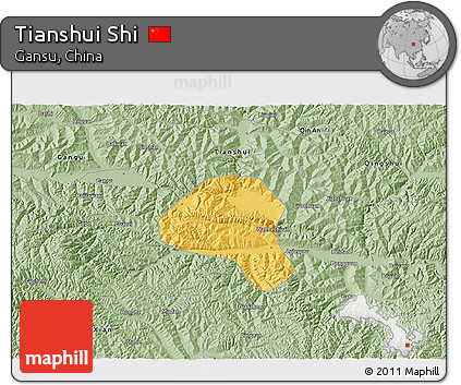 Savanna Style 3D Map of Tianshui Shi
