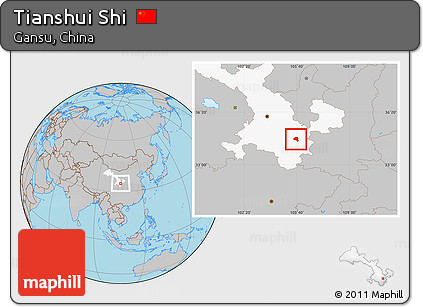 Gray Location Map of Tianshui Shi, highlighted parent region