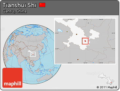 Gray Location Map of Tianshui Shi, highlighted parent region
