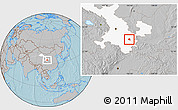 Gray Location Map of Tianshui Shi, highlighted parent region, hill shading