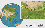 Satellite Location Map of Tianshui Shi