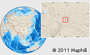 Shaded Relief Location Map of Tianshui Shi