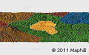 Political Panoramic Map of Tianshui Shi, darken