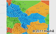 Political 3D Map of Tianzhu