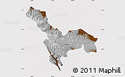 Physical Map of Tianzhu, cropped outside