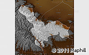 Physical Map of Tianzhu, darken