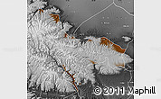 Physical Map of Tianzhu, desaturated
