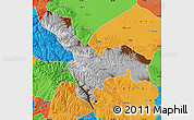 Physical Map of Tianzhu, political outside
