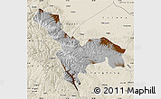 Physical Map of Tianzhu, shaded relief outside