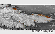 Physical Panoramic Map of Tianzhu, desaturated