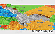 Physical Panoramic Map of Tianzhu, political outside