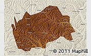 Physical 3D Map of Tongwei, shaded relief outside