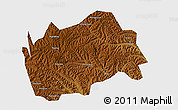 Physical 3D Map of Tongwei, single color outside