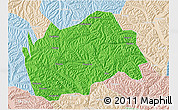 Political 3D Map of Tongwei, lighten