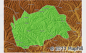 Political 3D Map of Tongwei, physical outside