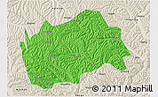 Political 3D Map of Tongwei, shaded relief outside