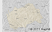 Shaded Relief 3D Map of Tongwei, desaturated