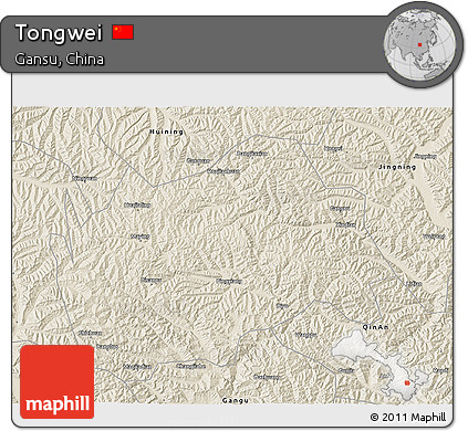 Shaded Relief 3D Map of Tongwei